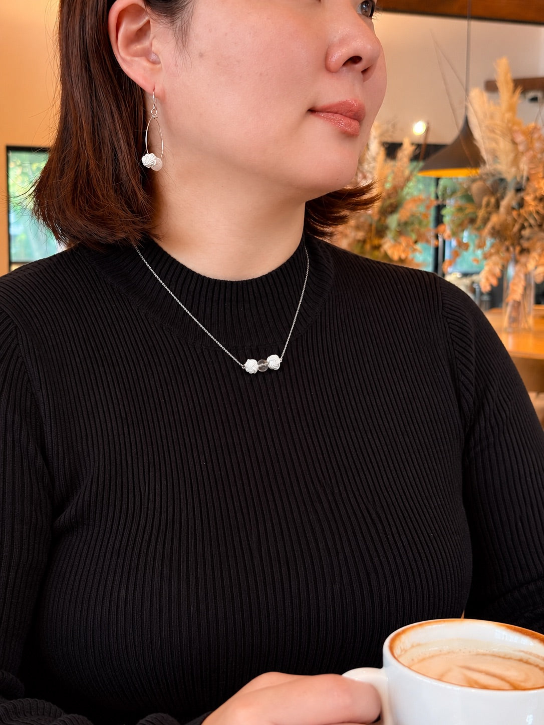 Tama Set No. 1（Necklace + Hoop Earrings）
